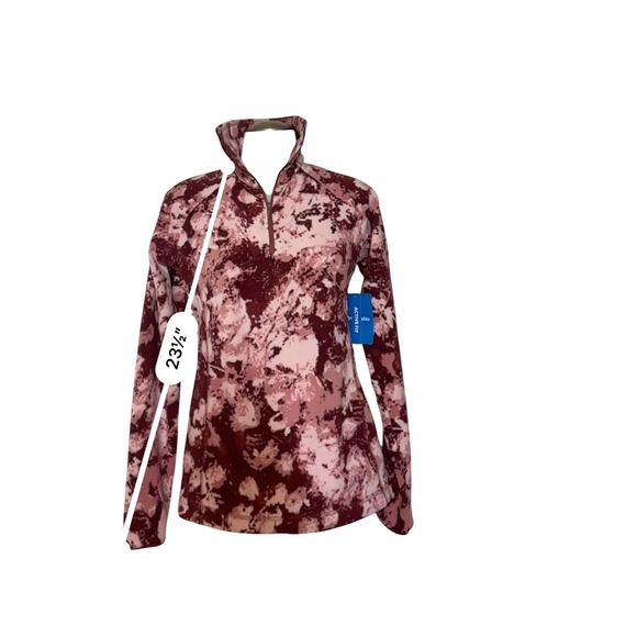 Columbia Womens XS Arctic Air Printed Half Zip Fleece Pullover Burgundy Pink NWT - Picture 3 of 11